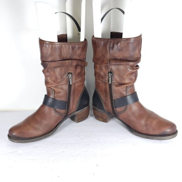 PIKOLINOS Women's Le Mans 39 US8-8,5 Brown Leather Mid-Calf Riding Boots - Picture 5 of 14